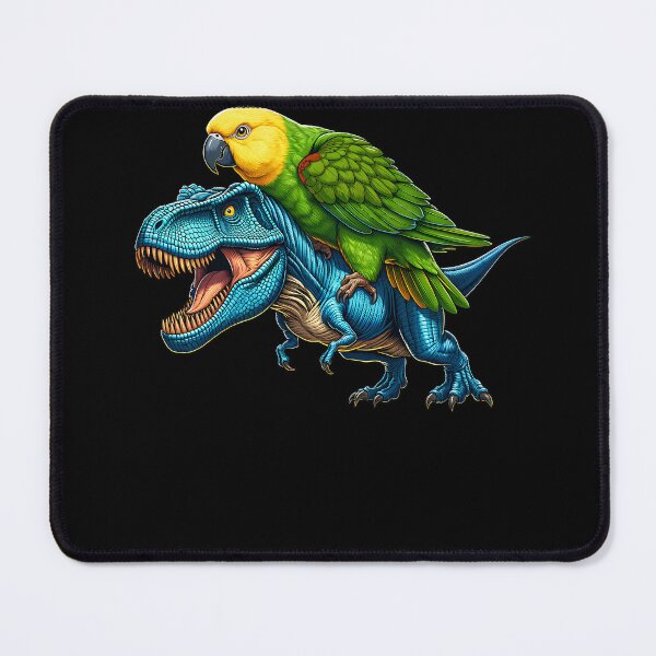 Item preview, Yellow Headed Parrot Riding Dinosaur Funny Bird Lover designed and sold by Kimberley King Art  King Art.