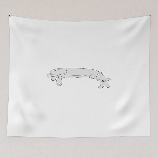 Item preview, monochrome sleeping cat designed and sold by Kalhanne.