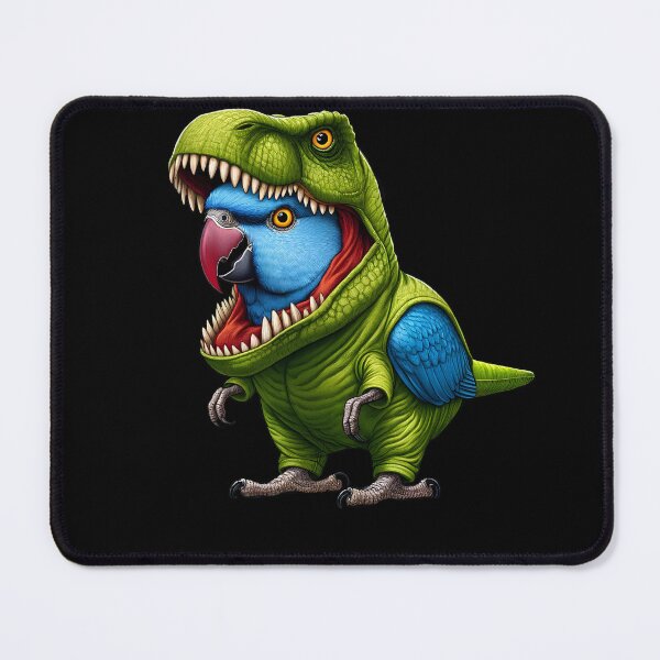 Item preview, Blue Indian Ringneck Parrot Wearing Dinosaur Outfit Funny Bird Lover designed and sold by Kimberley King Art King Art.