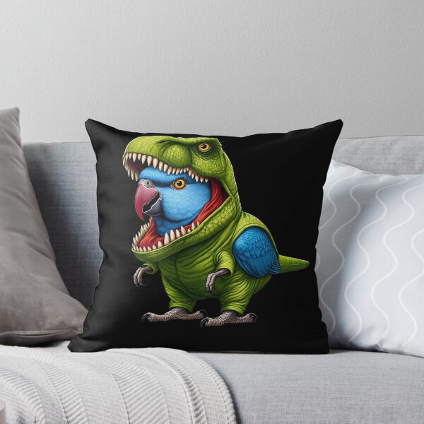 Item preview, Blue Indian Ringneck Parrot Wearing Dinosaur Outfit Funny Bird Lover designed and sold by Kimberley King Art  King Art.