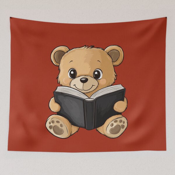 Item preview, Teddy bear reading a book designed and sold by FluffyGallery.