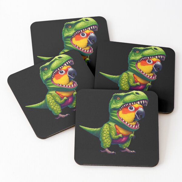 Item preview, Sun Conure Parrot Wearing Dinosaur Outfit Funny Bird Lover designed and sold by Kimberley King Art  King Art.