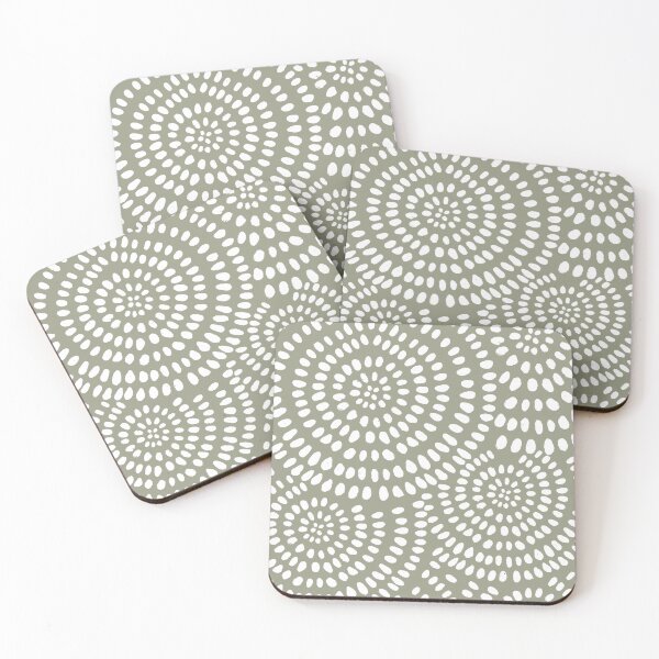 Item preview, Mandala-inspired circles on olive green background designed and sold by Pattern&Pixel.
