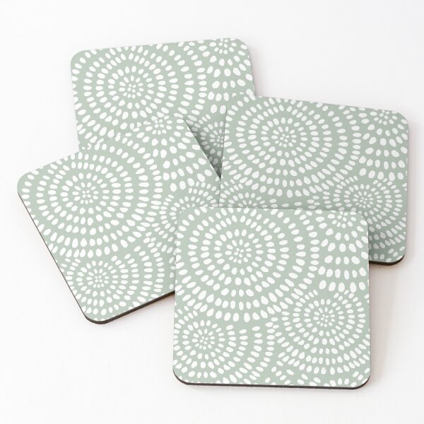 Item preview, Mandala-inspired circles on sage green background designed and sold by Pattern&Pixel.