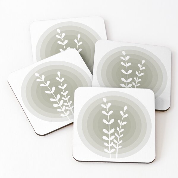 Item preview, Textured circle with botanical accents in olive green designed and sold by Pattern&Pixel.