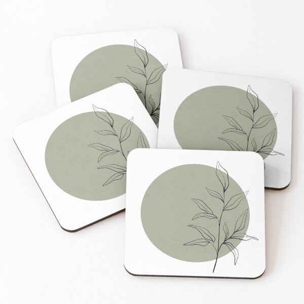 Item preview, Botanical circle with textured accents in olive green designed and sold by Pattern&Pixel.