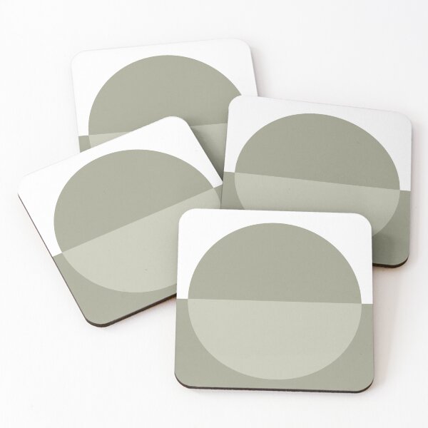 Item preview, Abstract olive green colour-blocked circle design designed and sold by Pattern&Pixel.