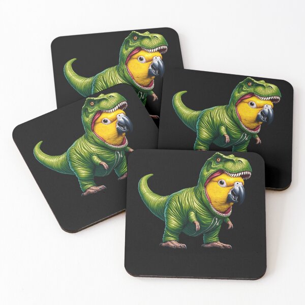 Item preview, Yellow Parrot Wearing Dinosaur Outfit Funny Bird Lover designed and sold by Kimberley King Art  King Art.