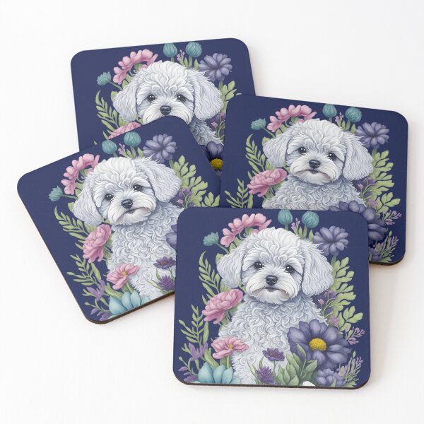 Item preview, Maltese Poode with Flowers designed and sold by ZanyPaintbrush.