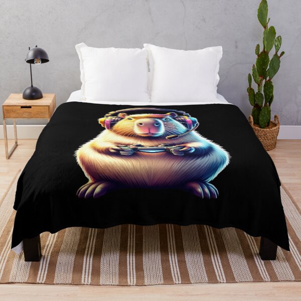 Item preview, Capybara Playing Video Game Gaming Nerd designed and sold by Kimberley King Art King Art.