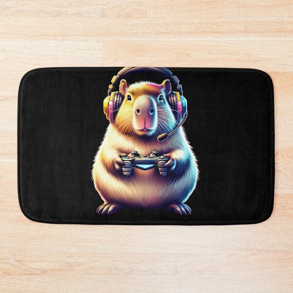 Item preview, Capybara Playing Video Game Gaming Nerd designed and sold by Kimberley King Art  King Art.