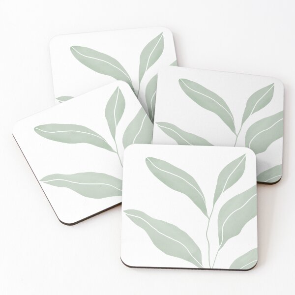 Item preview, Sage green watercolour minimalist botanical wall art designed and sold by Pattern&Pixel.