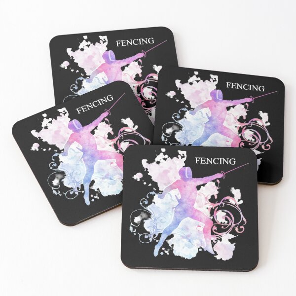 Item preview, Fencing Silhouette Watercolor Artistic Design Gifts designed and sold by Maniutek.