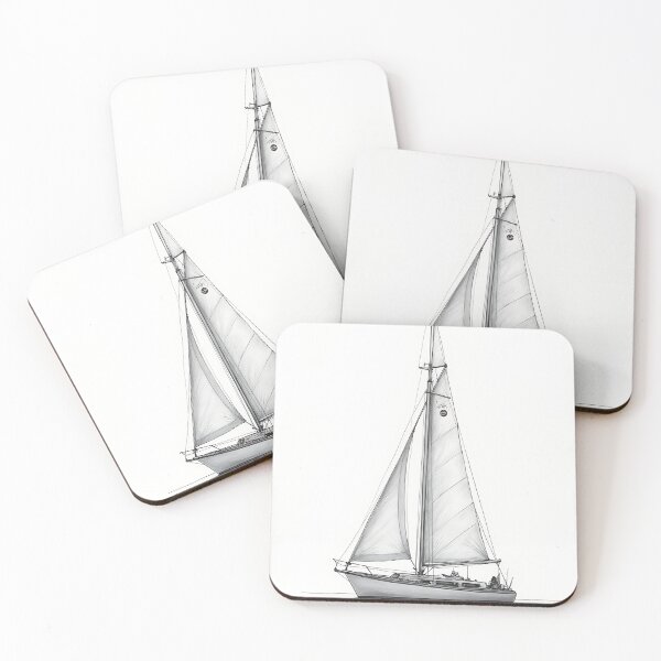 Item preview, Pencil Sketch Sailboat - Elegant Boat Drawing on the Sea designed and sold by tarzbol.