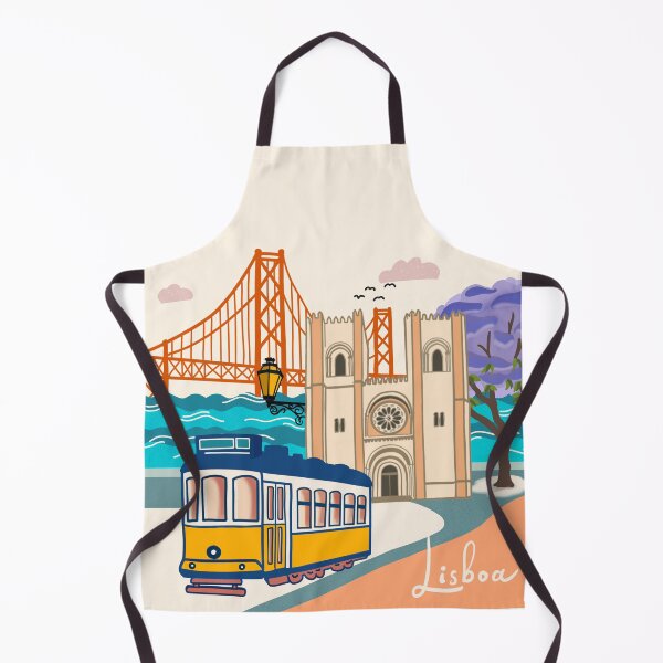 Item preview, Illustration Lisbon Cathedral, 25 de Abril Bridge and tram designed and sold by ClaudiaBrueggen.