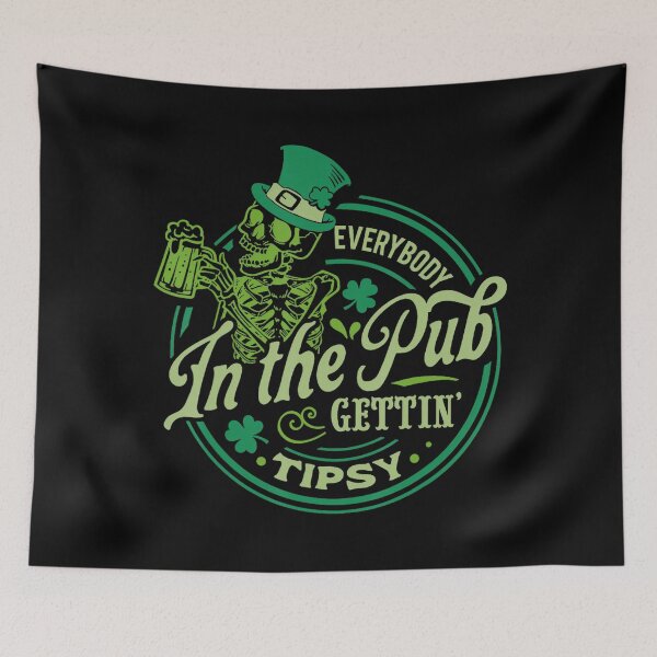 Item preview, Everybody In The Pub Getting Tipsy St Patricks Day Skeleton designed and sold by Vincent-Cloud.