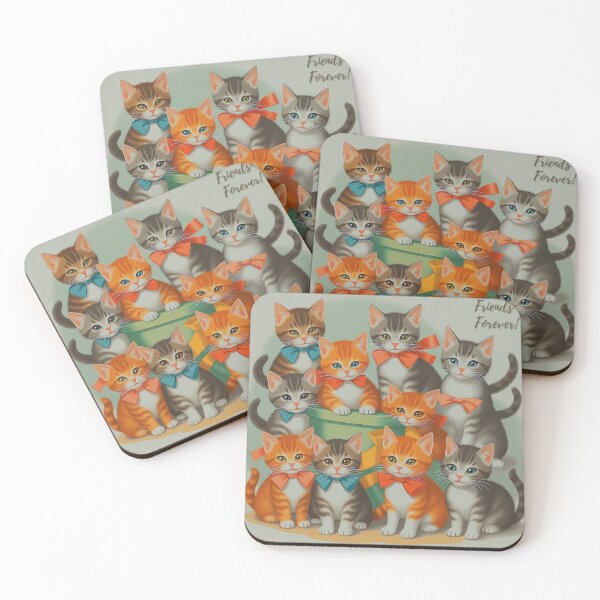 Item preview, Charming Cat Ensemble - Adorable Kittens with Bows designed and sold by Modern-Mojo.