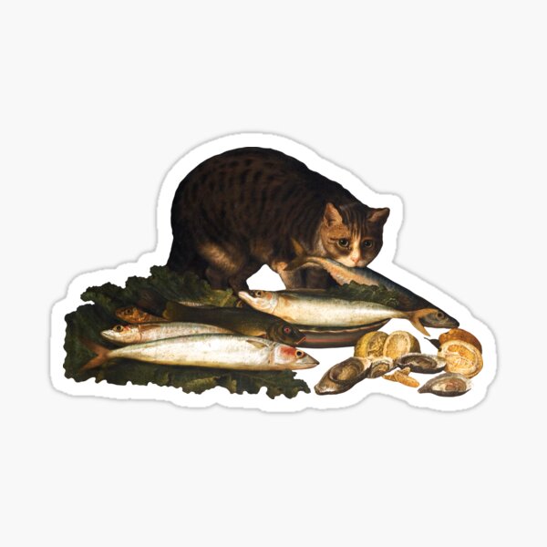 Artikel-Vorschau von Renaissance-Katze stiehlt Fisch, designt und verkauft von elinaarbidane.
