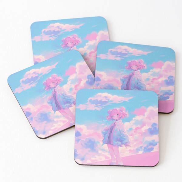Item preview, Kawaii Pastel Aesthetic Anime Girl in Dreamy Sky designed and sold by Kawai Anime Shop.