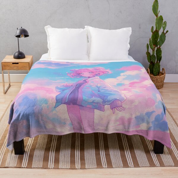 Item preview, Kawaii Pastel Aesthetic Anime Girl in Dreamy Sky designed and sold by Kawai Anime Shop.