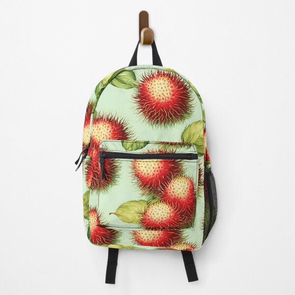 Item preview, Red rambutans on a soft green background is inspired by Thailand’s exotic tropical fruits designed and sold by Glam-OOTD.
