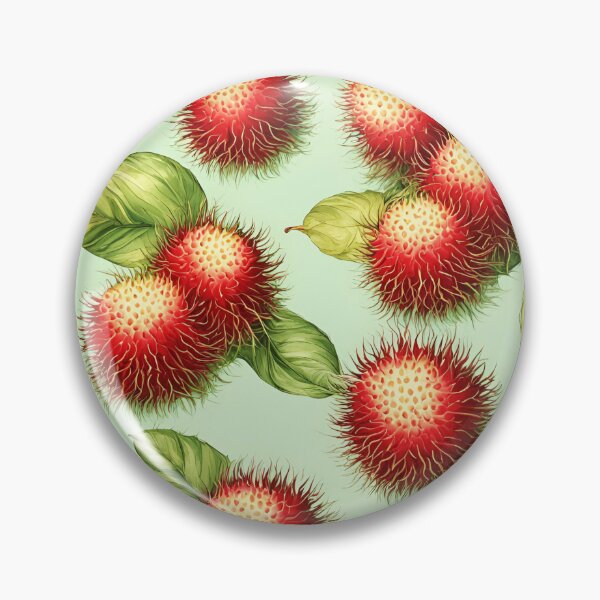 Item preview, Red rambutans on a soft green background is inspired by Thailand’s exotic tropical fruits designed and sold by Glam-OOTD.