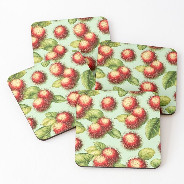 Item preview, Red rambutans on a soft green background is inspired by Thailand’s exotic tropical fruits designed and sold by Glam-OOTD.