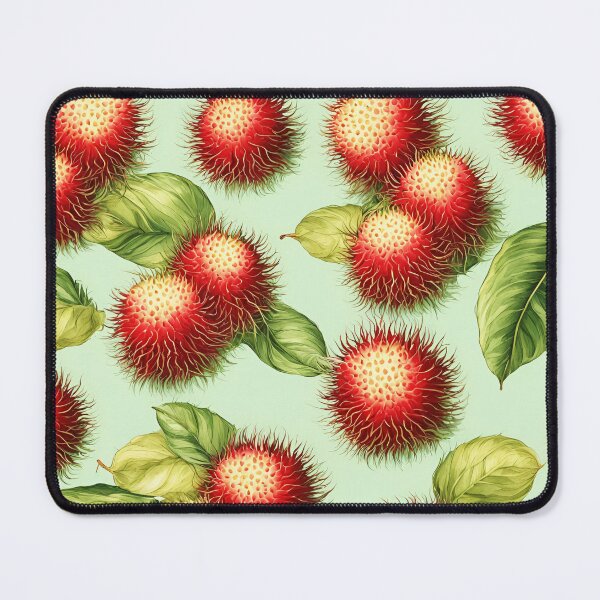 Item preview, Red rambutans on a soft green background is inspired by Thailand’s exotic tropical fruits designed and sold by Glam-OOTD.