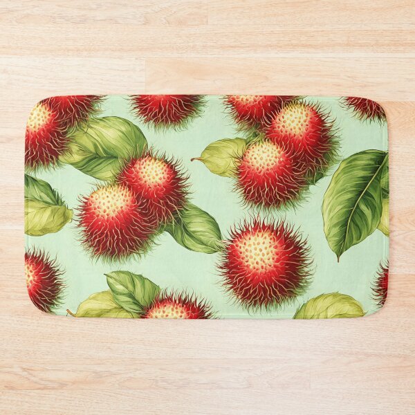 Item preview, Red rambutans on a soft green background is inspired by Thailand’s exotic tropical fruits designed and sold by Glam-OOTD.