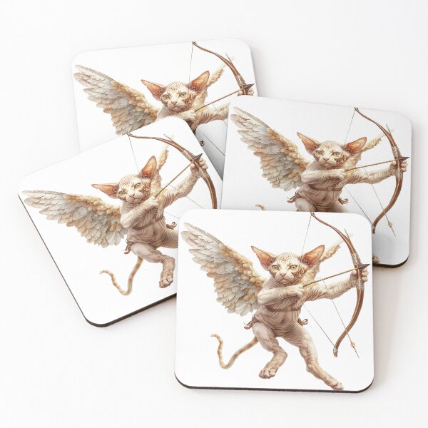 Item preview, Fantasy feline warriors with bows and arrows designed and sold by Anastasiia Yurevych.