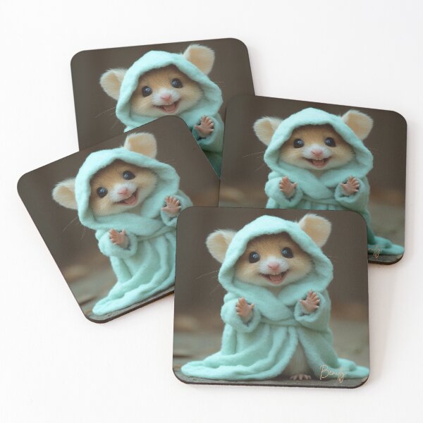 Item preview, Cute little hamster in a turquoise bathrobe designed and sold by Benitty.