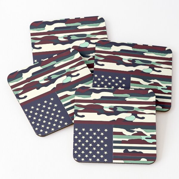 Artikelvorschau, Distressed Camo USA auf dem Kopf stehende Flagge Camouflage-Muster entworfen und verkauft von CamouflageLab.