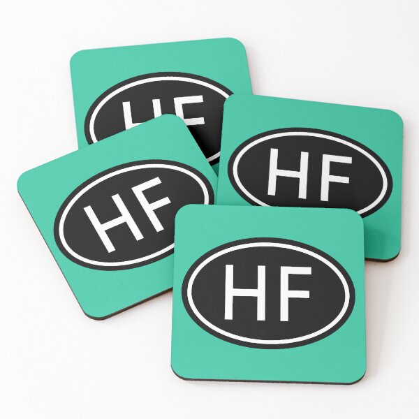 Item preview, HF Initials Monogram Oval White Letters designed and sold by Jeallan Designs.