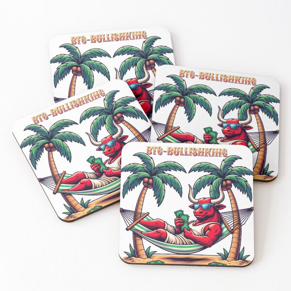Item preview, Crypto Bull Run - Red Bull on the Beach with Money designed and sold by angelcrease.