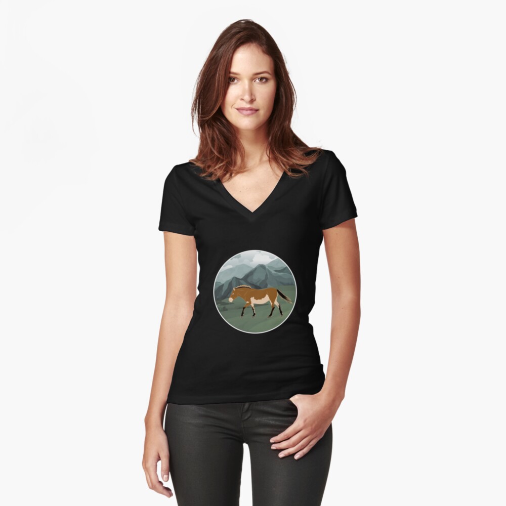 Aperçu de l'œuvre T-shirt moulant col V créée et vendue par WebEquitation.