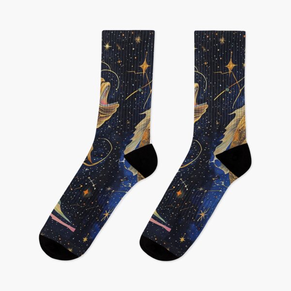 Item preview, Surreal Golden Fish Swimming Through Cosmic Starry Space designed and sold by MaciejCraft.