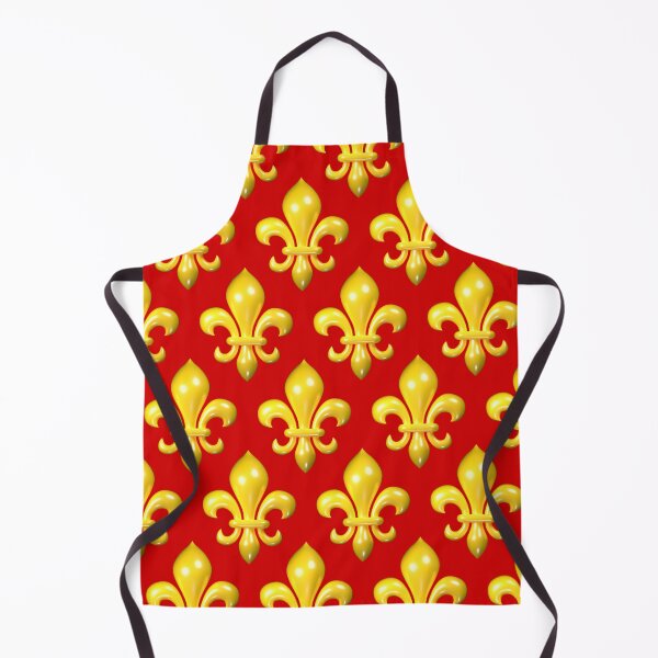 Item preview, Pattern of yellow Fleur de Lys against a red background designed and sold by lathspell.