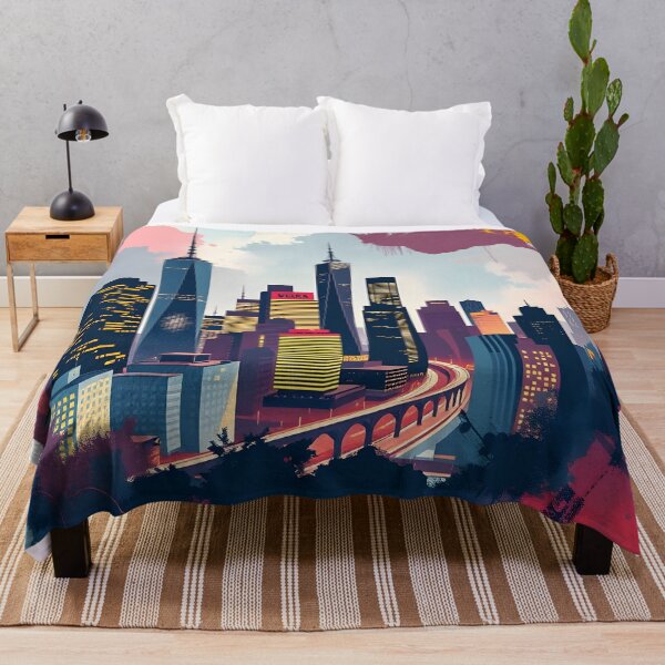 Item preview, Modern Abstract Urban Landscape colorful best designed and sold by bukajart.
