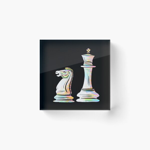 Item preview, White knight and king chess pieces crystal designed and sold by TheDoodlemancer.