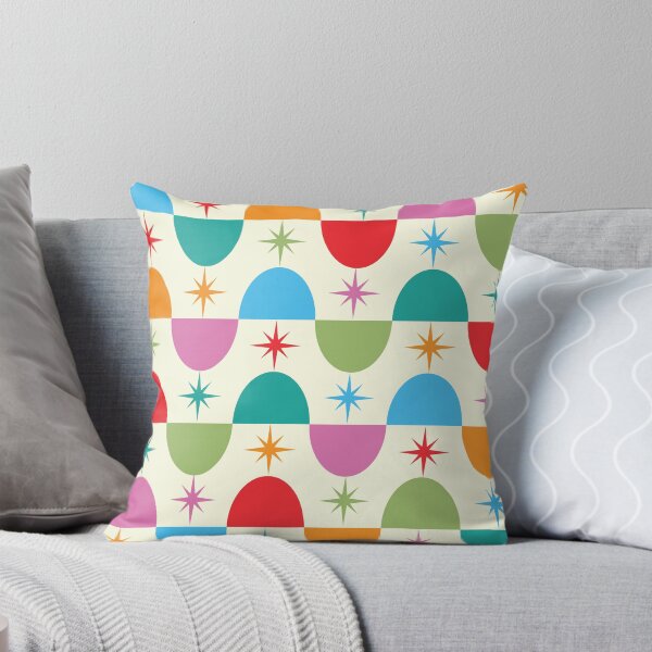 Item preview, Mid Century Colorful Half Circles With Atomic Starbursts Pattern  designed and sold by Yasminepatterns .