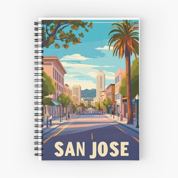 Item preview, Vintage San Jose Travel Poster,  Retro USA Wall Art, Wanderlust Inspiration Gift, Perfect Souvenir Gift for Travel Enthusiasts, Vintage Style Wall Art designed and sold by Thegalleryshop1.