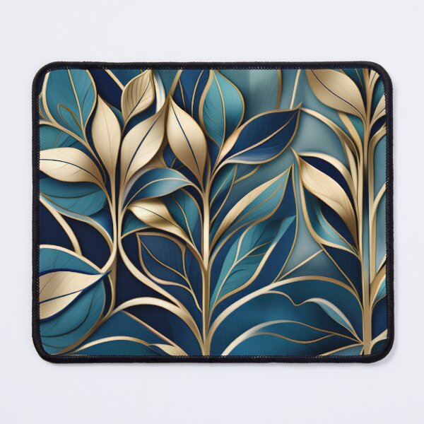 Item preview, Regal Teal & Gold Foliage | Elegant Botanical Pattern designed and sold by Juliette Ozkalfayan.
