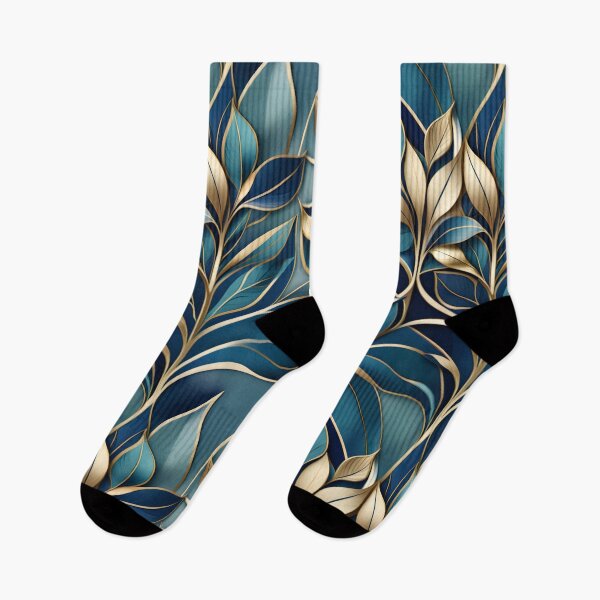 Item preview, Regal Teal & Gold Foliage | Elegant Botanical Pattern designed and sold by Juliette Ozkalfayan.