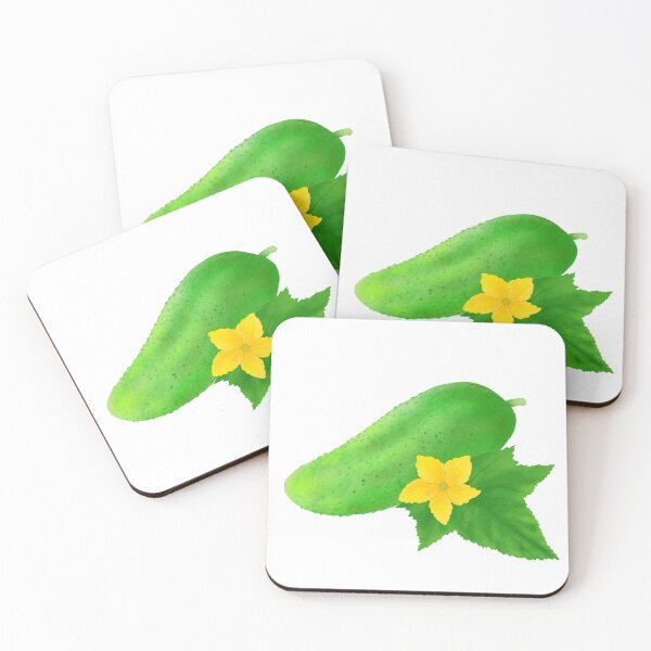 Item preview, Cucumbers Clipart, Cucumber with Leaf and Flower, Illustration designed and sold by viktoriaart0303.