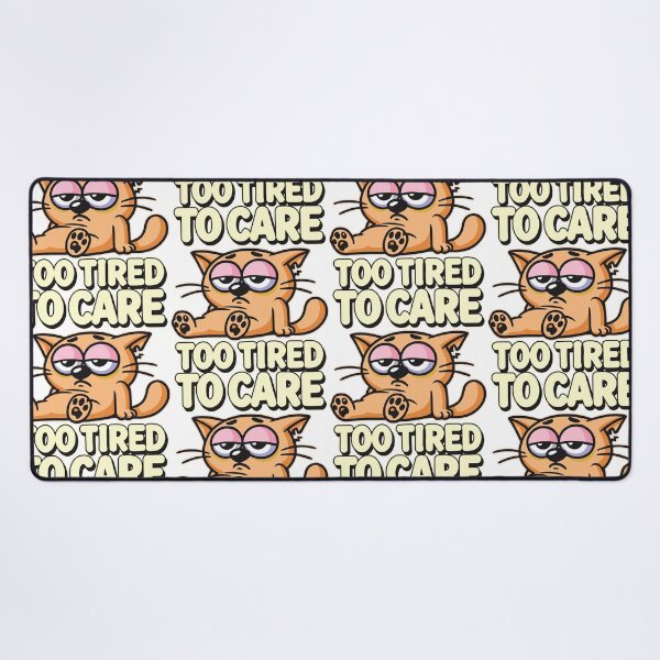 Item preview, Adorable Tired Cartoon Cat Illustration with Humorous Text Depicting Exhaustion designed and sold by portokalis.