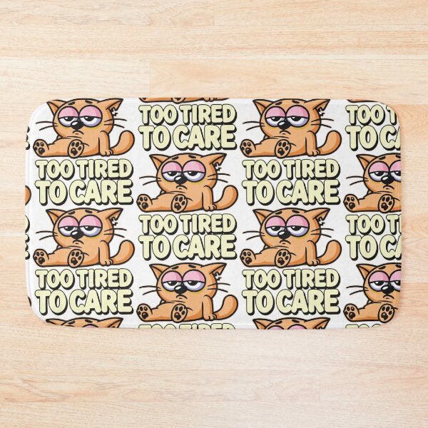 Item preview, Adorable Tired Cartoon Cat Illustration with Humorous Text Depicting Exhaustion designed and sold by portokalis.