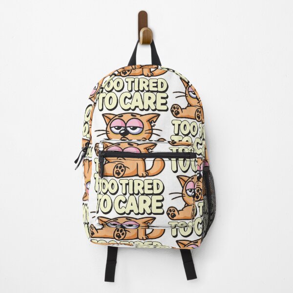 Item preview, Adorable Tired Cartoon Cat Illustration with Humorous Text Depicting Exhaustion designed and sold by portokalis.