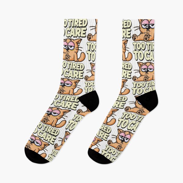 Item preview, Adorable Tired Cartoon Cat Illustration with Humorous Text Depicting Exhaustion designed and sold by portokalis.