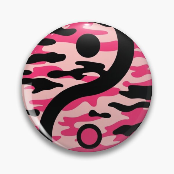 Item preview, Pink and Black Camouflage Yin and Yang Emblem designed and sold by CamouflageLab.