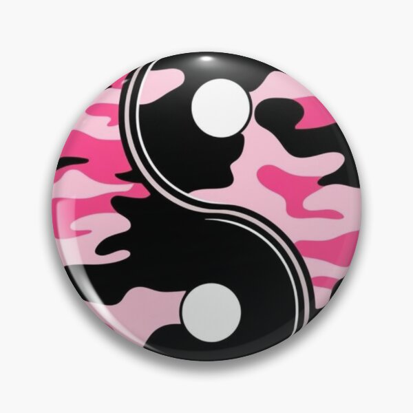 Item preview, Pink and Black Camouflage Yin and Yang Emblem designed and sold by CamouflageLab.